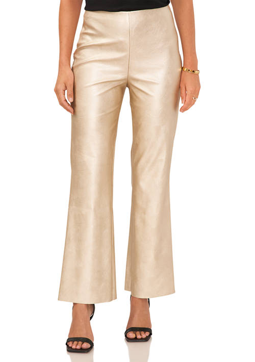 Vince Camuto  Womens Vegan Leather Bootcut Pull On Pants